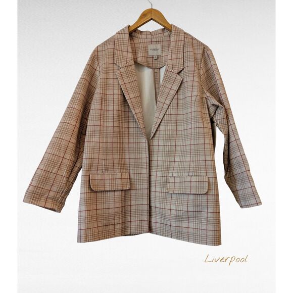 Liverpool Los Angeles Plaid Boyfriend Blazer Jacket  Sz 14 - Picture 1 of 8